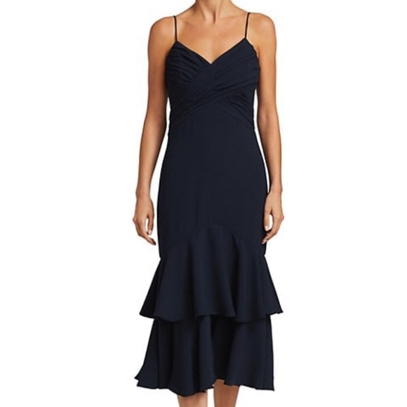 Monique Lhuillier Tiered Ruffle Cocktail Dress - Picture 3 of 13